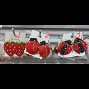 pendiente mariquita y fresas