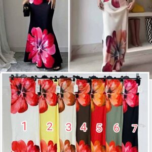 Vestido palabra de honor flores.