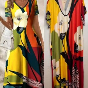 vestido flor amarilla