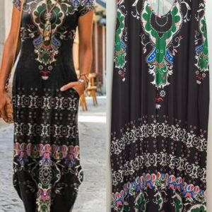 vestido de licra étnico negro