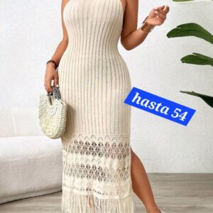 vestido de tiranta con calado por debajo