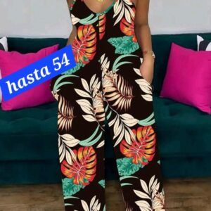 Mono negro estampado hojas.