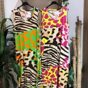 Vestido animal print de colores.