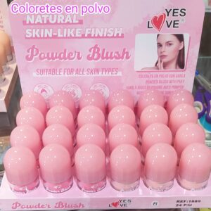 Colorete en polvo .