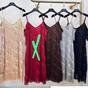vestido flecos
