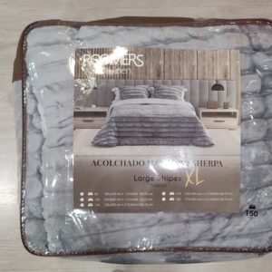 colcha manta gris 1.50