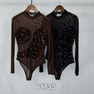 Body de gasa con lentejuelas.