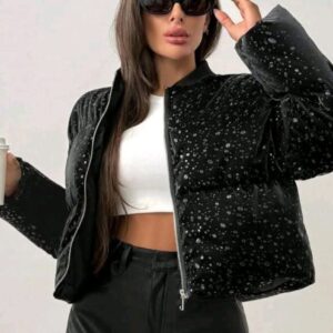 Chaquetón acolchado brillo.