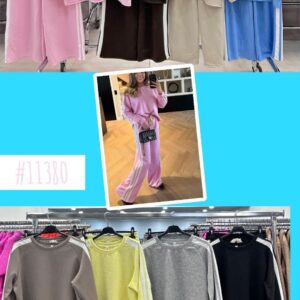 Chándal de algodón con linea blanca.