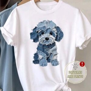 camiseta blanca con perro.