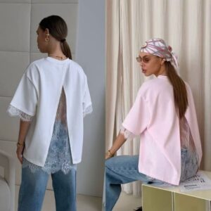 camiseta con encaje.