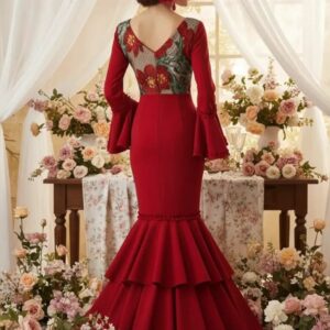 vestido espalda flores