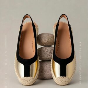 Zapato dorado con negro