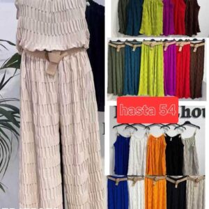 conjunto de pantalón y blusa de tiranta de bambula.