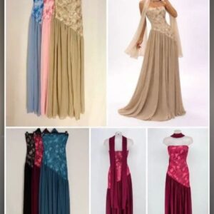 Vestido de encaje con gasa por debajo.