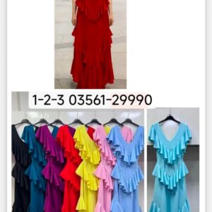 Vestido de licra con volantes.