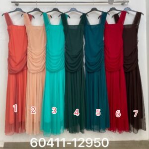 Vestido de gasa con licra.