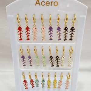 Pendientes de raspa de pescado.