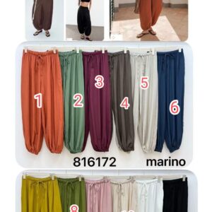 Pantalón de satén con gomilla abajo.