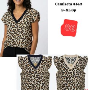 camiseta escote de pico animal print.