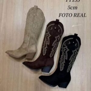 bota brocada de brillos.