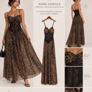 vestido animal print largo.