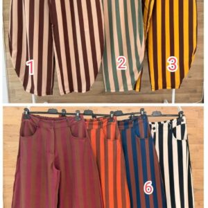 Pantalón globo de rayas.