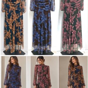 Vestido de gasa estampado.